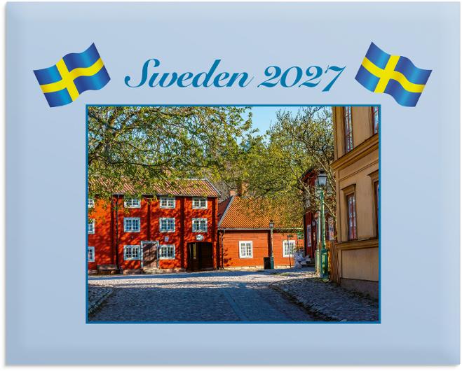 Väggkalender Sweden 2027 med kuvert