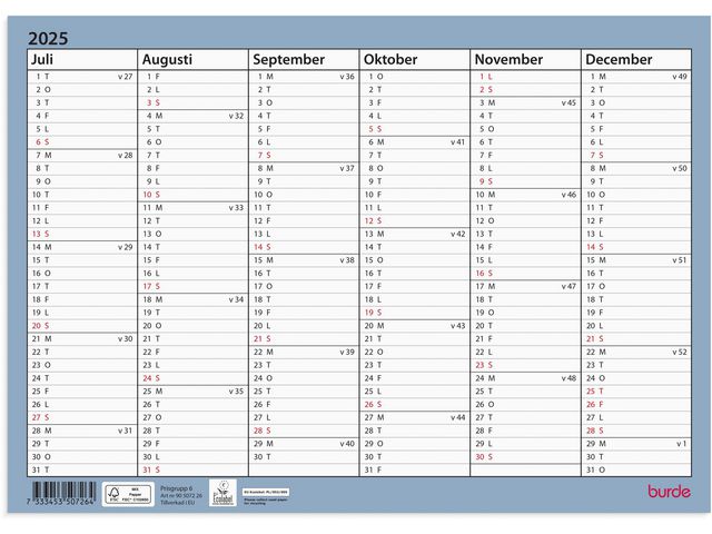 Väggkalender Väggblad A4 25/26 - Primmeshiper