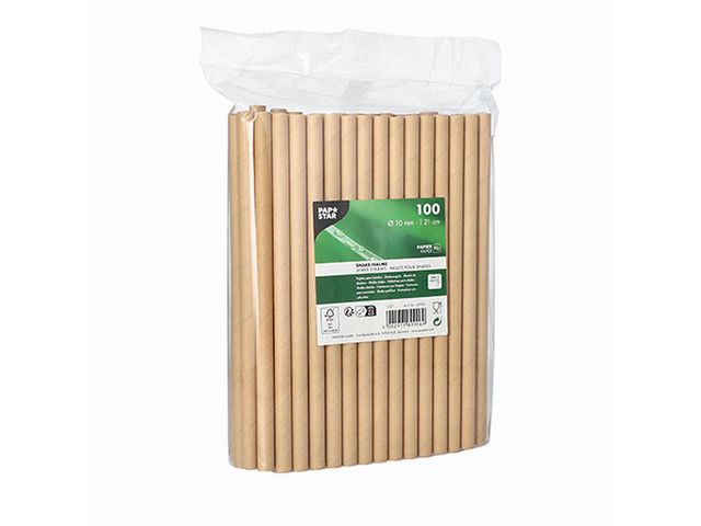 Sugrör PAPSTAR papper 10mmx21cm 100/fp - Primmeshiper