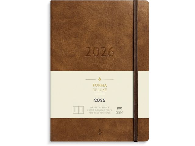 Kalender Agency Forma Deluxe 2026 brun Primmeshiper
