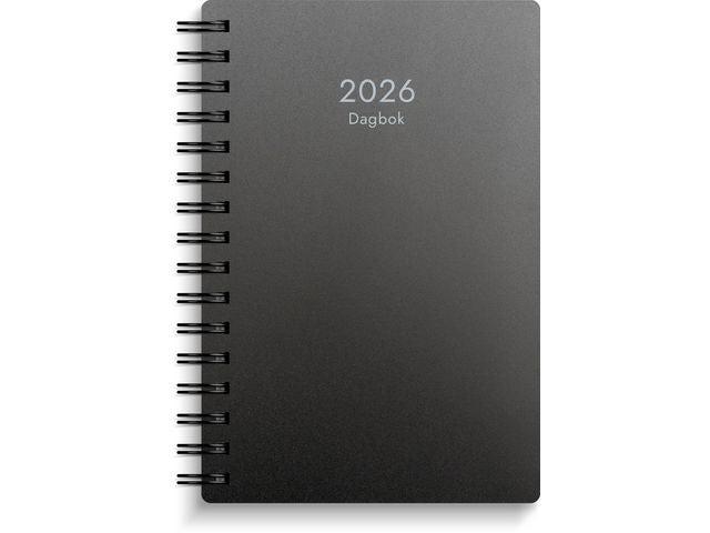 Dagbok 2026 plast svart Primmeshiper