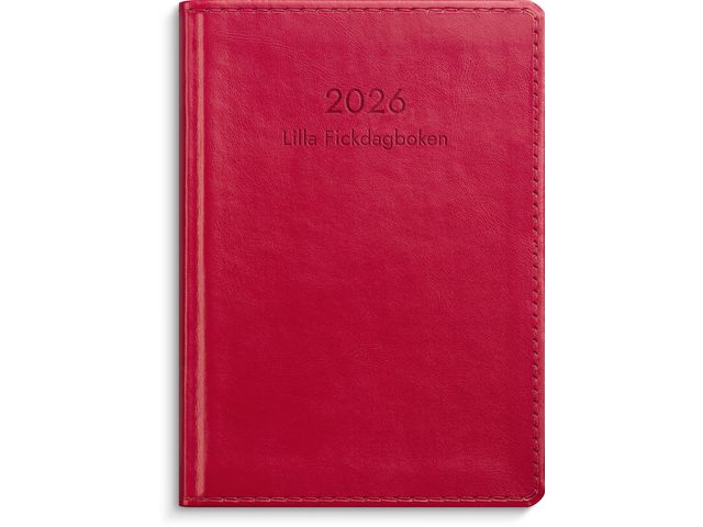 Lilla Fickdagboken 2026 konstläder röd Primmeshiper