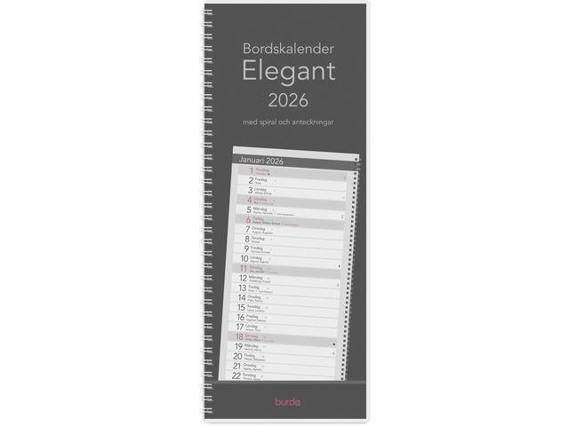 Bordskalender Elegant 2026 spiral Primmeshiper