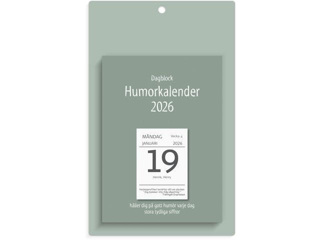 Väggplån med dagblock Humor 2026 Primmeshiper