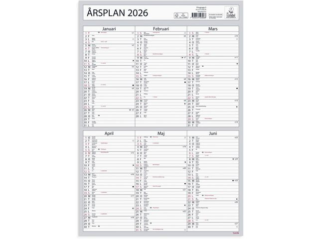 Väggkalender Årsplan 2026 Primmeshiper