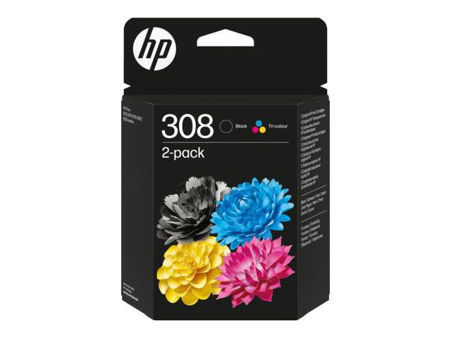 Bläckpatron HP 6L6S6UE 308 svart+färg