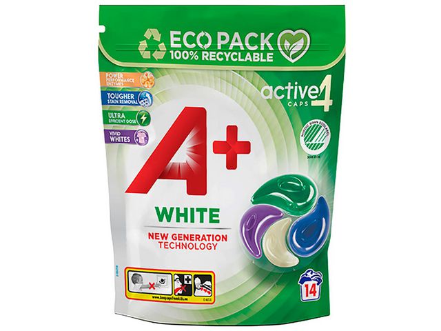 Tvättkapslar A+ White Active4 14/fp - Primmeshiper