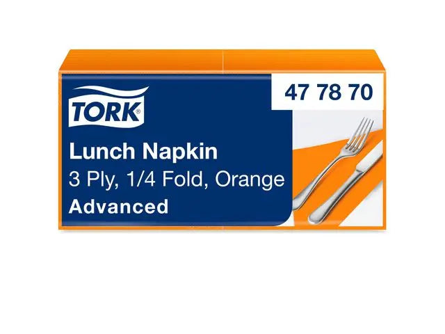 Servett TORK Lunch 3-lags orange 150/fp Primmeshiper