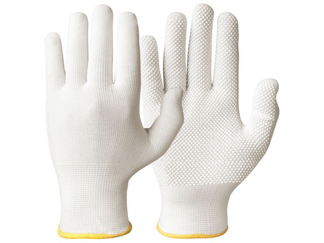 Textilhandske 0483 noppor vit 8 - Primmeshiper