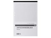 Anteckningsblock A4 100bl hål perf rutat - Primmeshiper