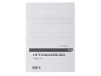 Anteckningsblock A4 100 blad hål TF linj - Primmeshiper