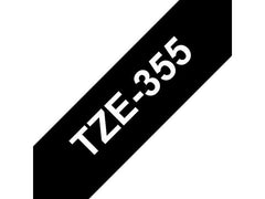 Tape BROTHER TZE355 24mm vit på svart - Primmeshiper