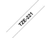 Tape BROTHER TZE221 9mm svart på vit - Primmeshiper