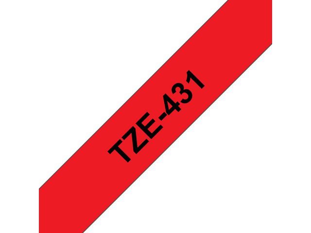 Tape BROTHER TZE431 12mm svart på röd - Primmeshiper