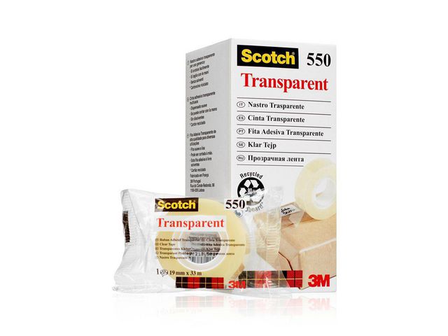 Kontorstejp SCOTCH 550 transp. 19mmx33m - Primmeshiper