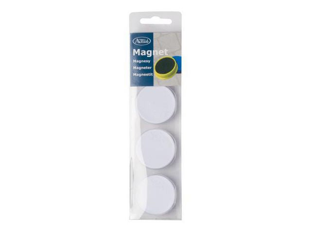 Magnetknappar ACTUAL 40 mm vit 4/fp - Primmeshiper
