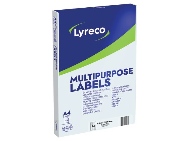 Etikett LYRECO 63,5x33,9mm 2400/fp - Primmeshiper