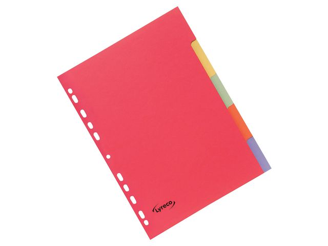 Kartongregister LYRECO A4 5-flik f.färg - Primmeshiper