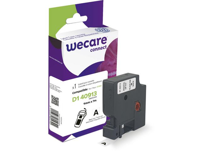 Tape WECARE 9mm Svart på Vit - Primmeshiper