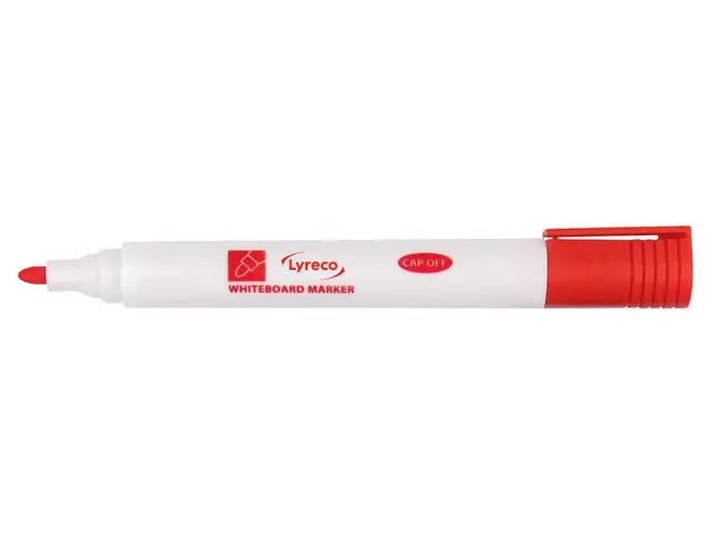 Whiteboardpenna LYRECO drywipe rund röd - Primmeshiper