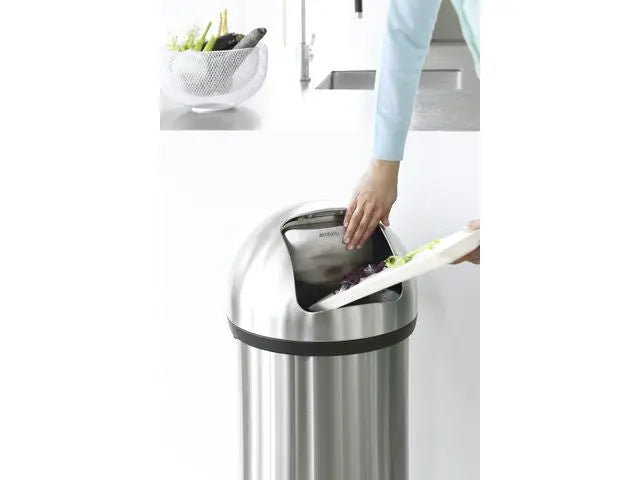 Papperskorg BRABANTIA Push 60L Stål - Primmeshiper