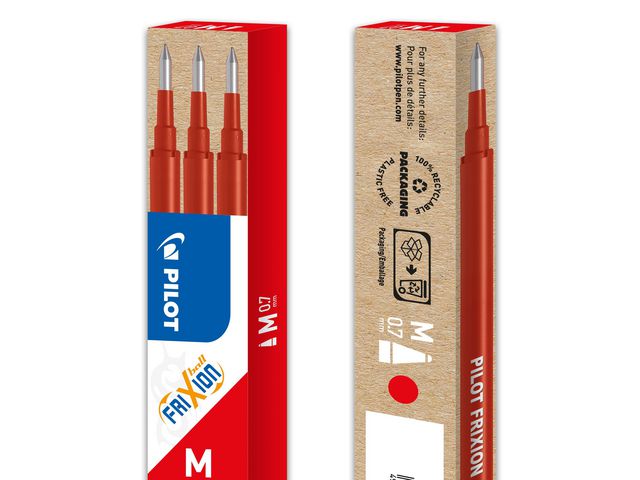 Refill PILOT Frixion 0,7mm röd 3/fp - Primmeshiper