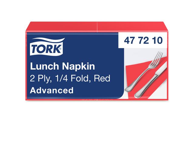 Servett TORK Lunch 2-lags röd 200/fp - Primmeshiper