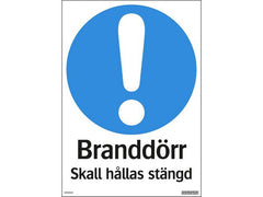 Skylt Branddörr stängd 210x297mm Primmeshiper