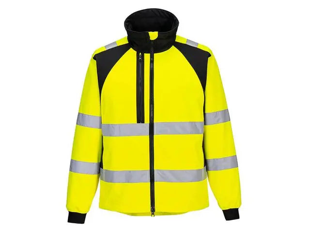 Varselsoftshell PW CD875 Kl 2/3 gul 3XL Primmeshiper