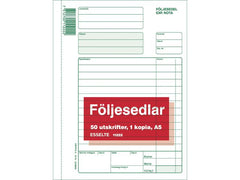 Blankett följesedel A5 2x50 bl. onum. - Primmeshiper