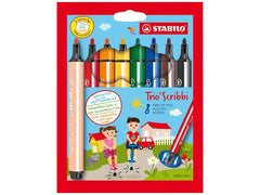 Fiberpenna Trio Scribbi 8 färger - Primmeshiper