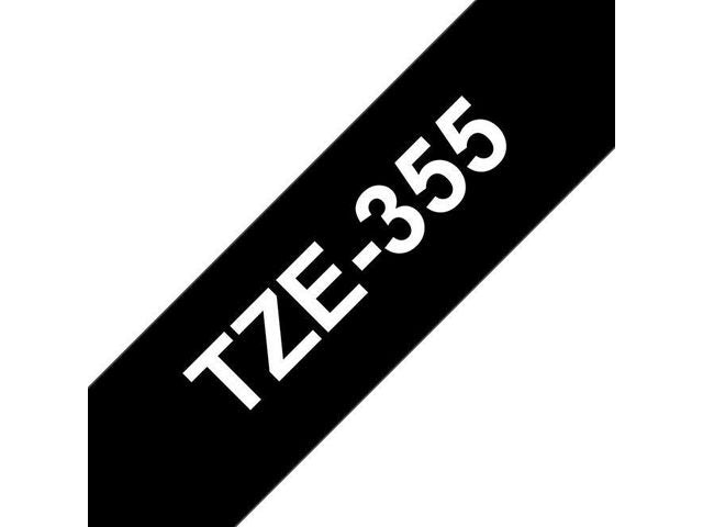 Tape BROTHER TZE355 24mm vit på svart - Primmeshiper