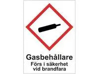 Skylt Gasbehållare A4 Aluminium - Primmeshiper