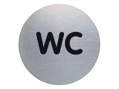 Skylt WC DURABLE 83mm borstat stål - Primmeshiper