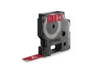 Tape DYMO Durable D1 12mm vit på röd - Primmeshiper