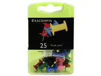 Kartnål EXACOMPTA 10mm sort.färg 25/fp - Primmeshiper