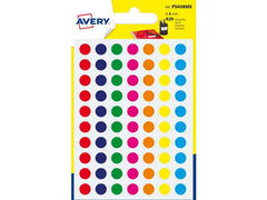 Etikett AVERY 8mm blandade färger 420/fp - Primmeshiper