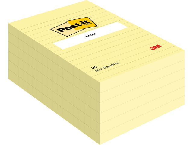 Notes POST-IT linjerat 102x152mm gul - Primmeshiper