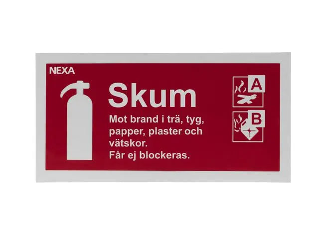 Skylt Brandsläckare Skum 10x20cm Primmeshiper